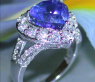 Ausgesuchter Tansanit Ring mit Brillanten im Herz Design #4