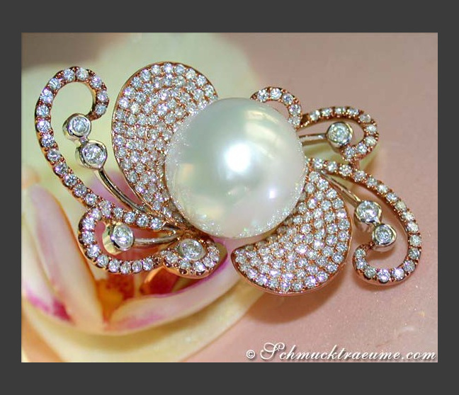 Fantastischer Südseeperle Ring mit Brillanten #1 Fantastischer Südseeperle Ring mit Brillanten #1