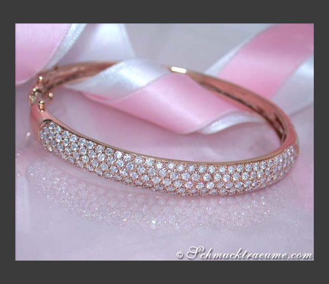 Feinster Roségold Armreif mit Diamanten #1 Feinster Roségold Armreif mit Diamanten #1
