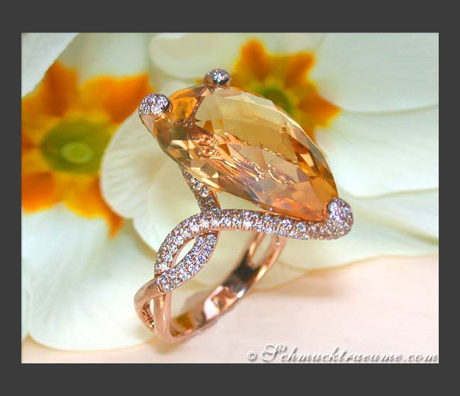 Bezaubernder Citrin Ring mit Brillanten #1 Bezaubernder Citrin Ring mit Brillanten #1