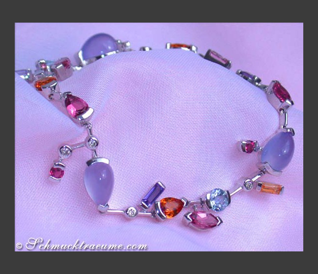 Zauberhaftes Multicolor Edelstein Brillanten Armband #1 Zauberhaftes Multicolor Edelstein Brillanten Armband #1