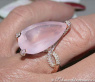 Exquisiter Rosenquarz Tropfen Ring mit Brillanten #7