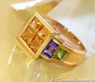 Attraktiver Citrin Amethyst Peridot Ring Attraktiver Citrin Amethyst Peridot Ring