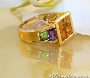 Attraktiver Citrin Amethyst Peridot Ring Attraktiver Citrin Amethyst Peridot Ring