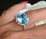 Exquisiter Blautopas Ring mit Brillanten #5