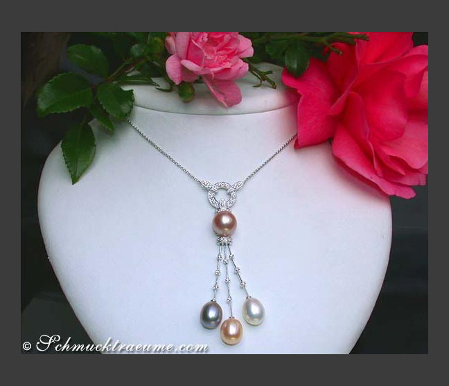Bildschönes Multicolor Süßwasserperlen Collier #1 Bildschönes Multicolor Süßwasserperlen Collier #1
