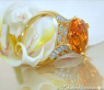 Strahlender Citrin Ring mit Brillanten #1