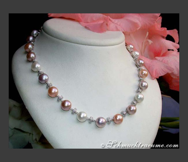 Edles Multicolor Süßwasser Perlen Collier (40 cm) #1 Edles Multicolor Süßwasser Perlen Collier (40 cm) #1