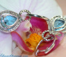 Wandelbare Blautopas Ohrringe / Creolen mit Diamanten #5