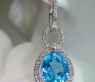 Wandelbare Blautopas Ohrringe / Creolen mit Diamanten #6