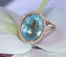 Interessanter Blautopas Ring mit Diamanten #2