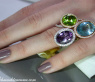 Interessanter Blautopas Ring mit Diamanten #7