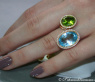 Interessanter Blautopas Ring mit Diamanten #8