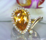 Interessanter Citrin Ring mit Brillanten #1