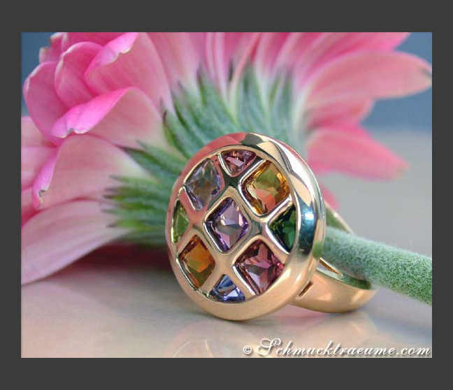 Herrlicher Multicolor Edelstein Ring #1 Herrlicher Multicolor Edelstein Ring #1