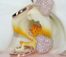 Klassische Diamant Herz Ohrringe in Roségold 750 #3