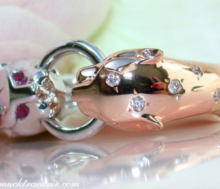 Feinster Panther Ring mit Diamanten in Weißgold & Roségold
