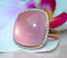 Prächtiger Rosenquarz Ring mit Diamanten in Roségold #1
