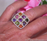 Herrlicher Multicolor Edelstein Ring mit Brillanten #5