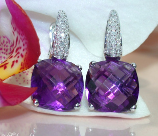 Aparte Amethyst Diamanten Ohrstecker