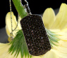 Auffallender schwarze Diamanten Dog Tag Anhänger #2