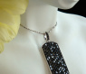 Auffallender schwarze Diamanten Dog Tag Anhänger #6