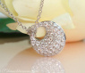 Attraktiver Kreis Brillanten Anhänger mit Kette #1