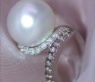 Eleganter Südseeperle Ring mit braunen & weiße Brillanten #4