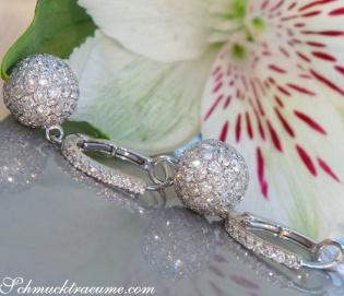 Edle Diamant Pavé Kugel Ohrringe