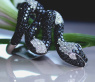 Imposanter Schlangen Ring mit schwarzen Diamanten #4