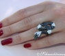 Imposanter Schlangen Ring mit schwarzen Diamanten #5