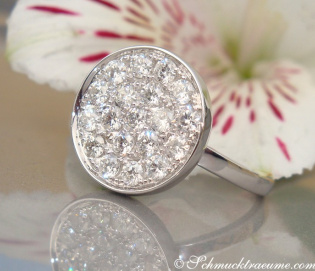 Ungewöhnlicher Brillant Ring in Weißgold