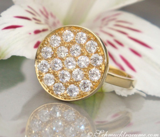 Ungewöhnlicher Brillant Ring in Gelbgold