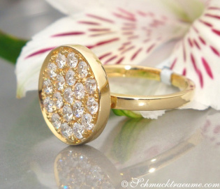 Ungewöhnlicher Brillant Ring in Gelbgold