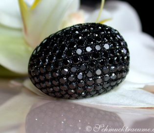 Huge Black Diamond Dome Ring Huge Black Diamond Dome Ring