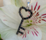 Zarter schwarze Diamanten Schlüssel Anhänger #3