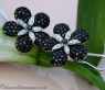 Edle Blumen Ohrstecker mit schwarzen Diamanten #3