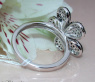 Attraktiver Blumen Ring mit schwarzen Diamanten #5