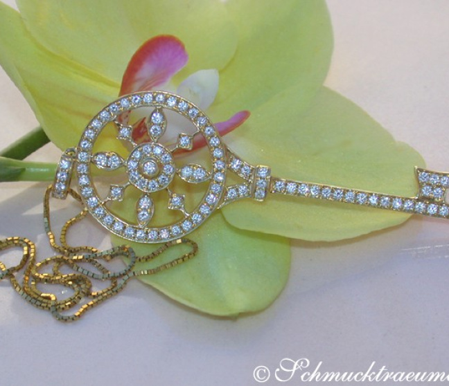 Stattlicher Brillanten Schlüssel Anhänger an Kette #1 Stattlicher Brillanten Schlüssel Anhänger an Kette #1