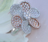 Femininer Brillanten Ring im Blumen Design in Weiß- & Roségold #5