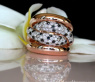 Massiver Ring mit schwarzen Diamanten, naturbraunen & weißen Brillanten #1