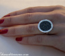 Eleganter Weißgold Ring mit schwarzen Diamanten #3