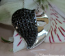 Extravaganter schwarze Diamanten Herz Anhänger #2