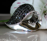Extravaganter schwarze Diamanten Herz Anhänger #3