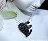 Extravaganter schwarze Diamanten Herz Anhänger #5