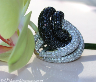 Extra Large Black & White Diamond Ring Extra Large Black & White Diamond Ring