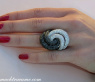 Üppiger schwarze Diamanten Ring mit weißen Brillanten #4