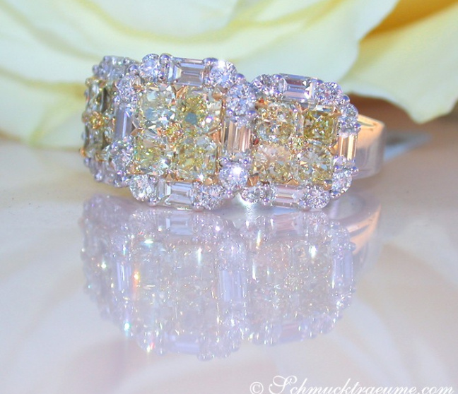 Luxuriöser gelbe Diamanten Ring mit Brillanten #1 Luxuriöser gelbe Diamanten Ring mit Brillanten #1