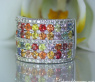 Prächtiger Regenbogen Saphir Brillanten Ring #1