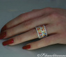Prächtiger Regenbogen Saphir Brillanten Ring #4